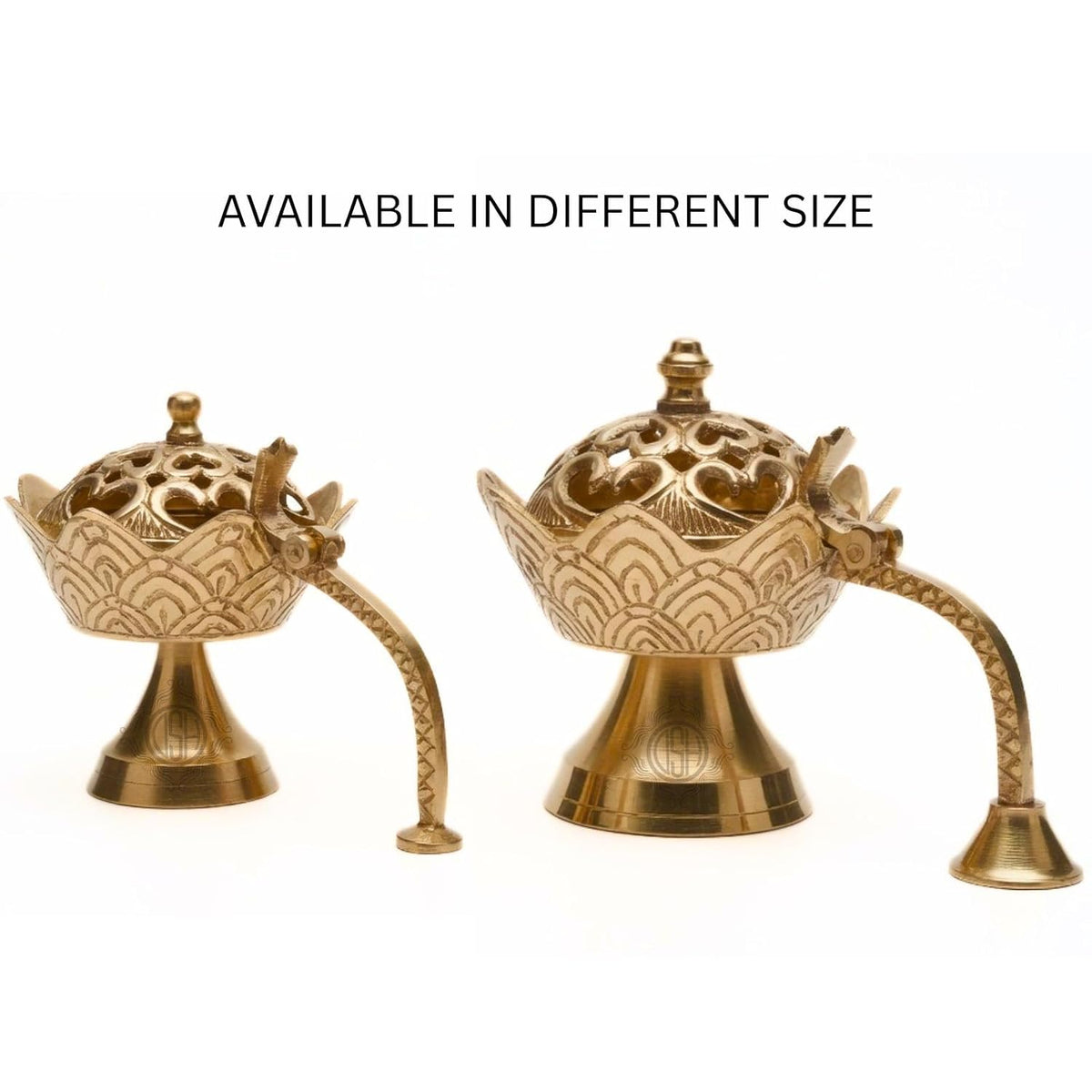 DSH Brass Dhup Dani Dhuna Loban Burner Kapoor Dani Incense Burner Sambrani Holder for Puja Home Decor & Gifting. (Large)