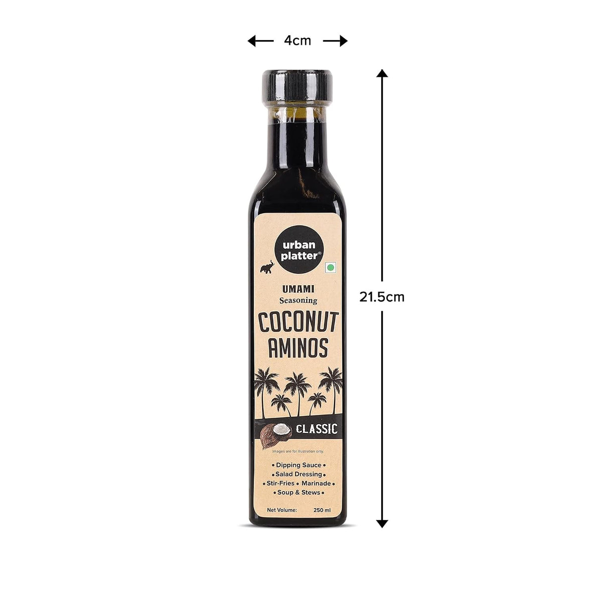 Urban Platter Coconut Aminos, 250ml (Umami Seasoning Sauce, Soy-Free, Gluten-Free, Perfect for Dipping Asian appetizers, for dressings and More)