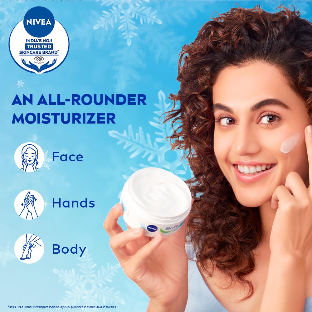 NIVEA Soft Berry Blossom, Light Moisturizer for Face, Hand & Body, Instant Hydration Non-Greasy Cream with Vitamin E & Jojoba Oil, 200 ml