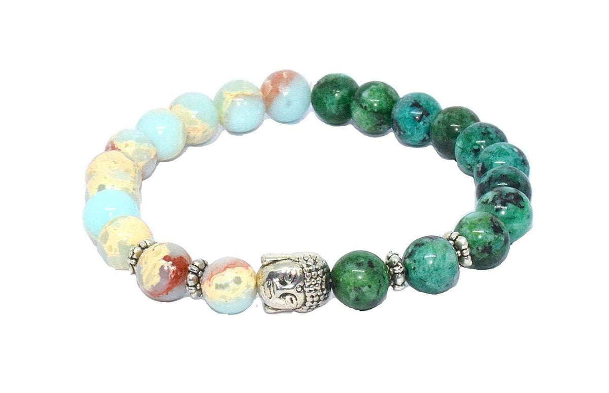 RUDRADIVINE Rudraksh Natural Stones/Yoga Good Luck Buddha Beads Bracelet. Valentine Gifts for Him & Her