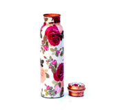 DSH Copper Bottles for 1 Litre Printed with Art Work, Travelling Purpose Bottles, Yoga Ayurveda Healing, 1000 ML (Design SM 1)