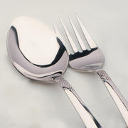 Parage 12 Pieces Stainless Steel Cutlery Set, 18.5 cm, Premium Cutlery for Home & Kitchen, Luxury Dining Tableware Gift for House Warming, Silver Imperial Design (6 Table Spoons & 6 Table Forks)