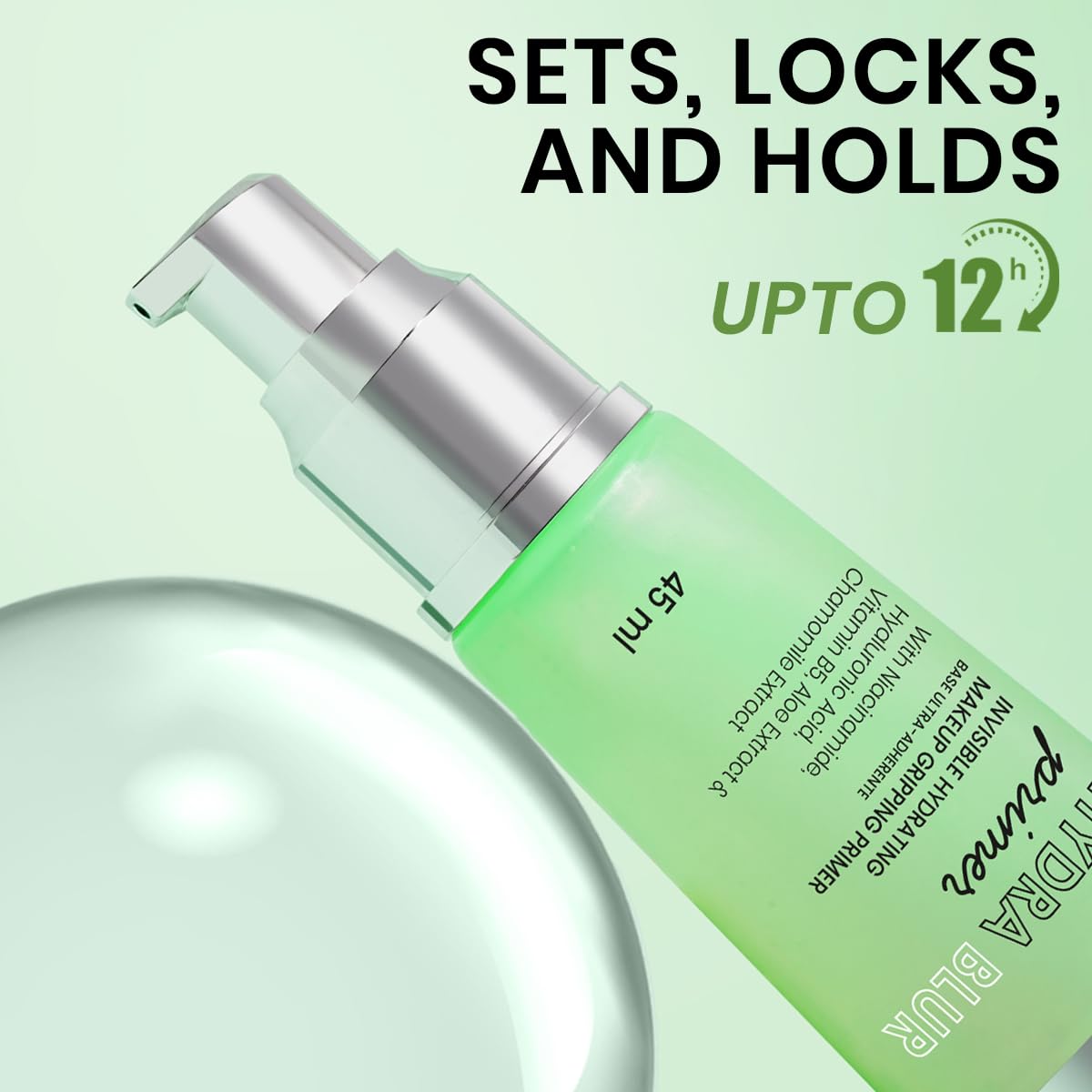 INSIGHT Hydrablur Primer| Lightweight| Silicone-Free| Water-Based| Hydrating & Smoothing| Enriched with Niacinamide| Hyaluronic Acid| Acne-Prone| Non-Greasy| Fast-Absorbing Primer| All Skin Types - 45gm