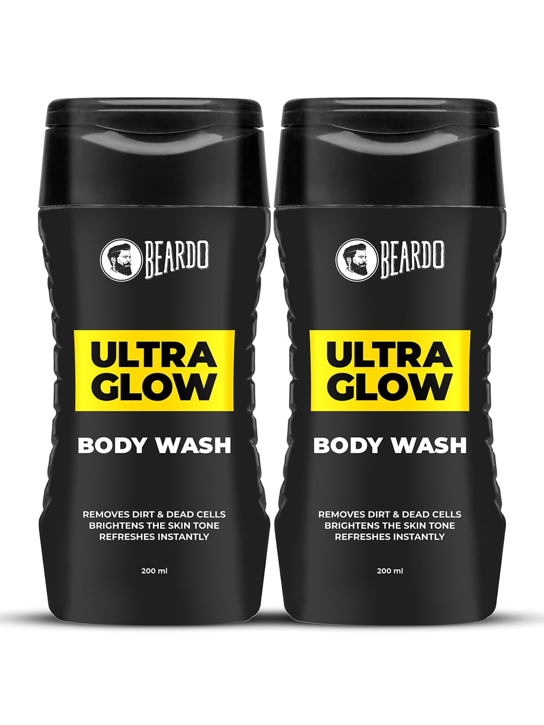 Beardo UltraGlow Body Wash for Men, 200ml (Pack of 2) | Brightens and Lightens Skin Tone | Cleanses and helps lighten Tan | Contains Mulberry & Bearberry Extracts