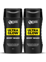 Beardo UltraGlow Body Wash for Men, 200ml (Pack of 2) | Brightens and Lightens Skin Tone | Cleanses and helps lighten Tan | Contains Mulberry & Bearberry Extracts