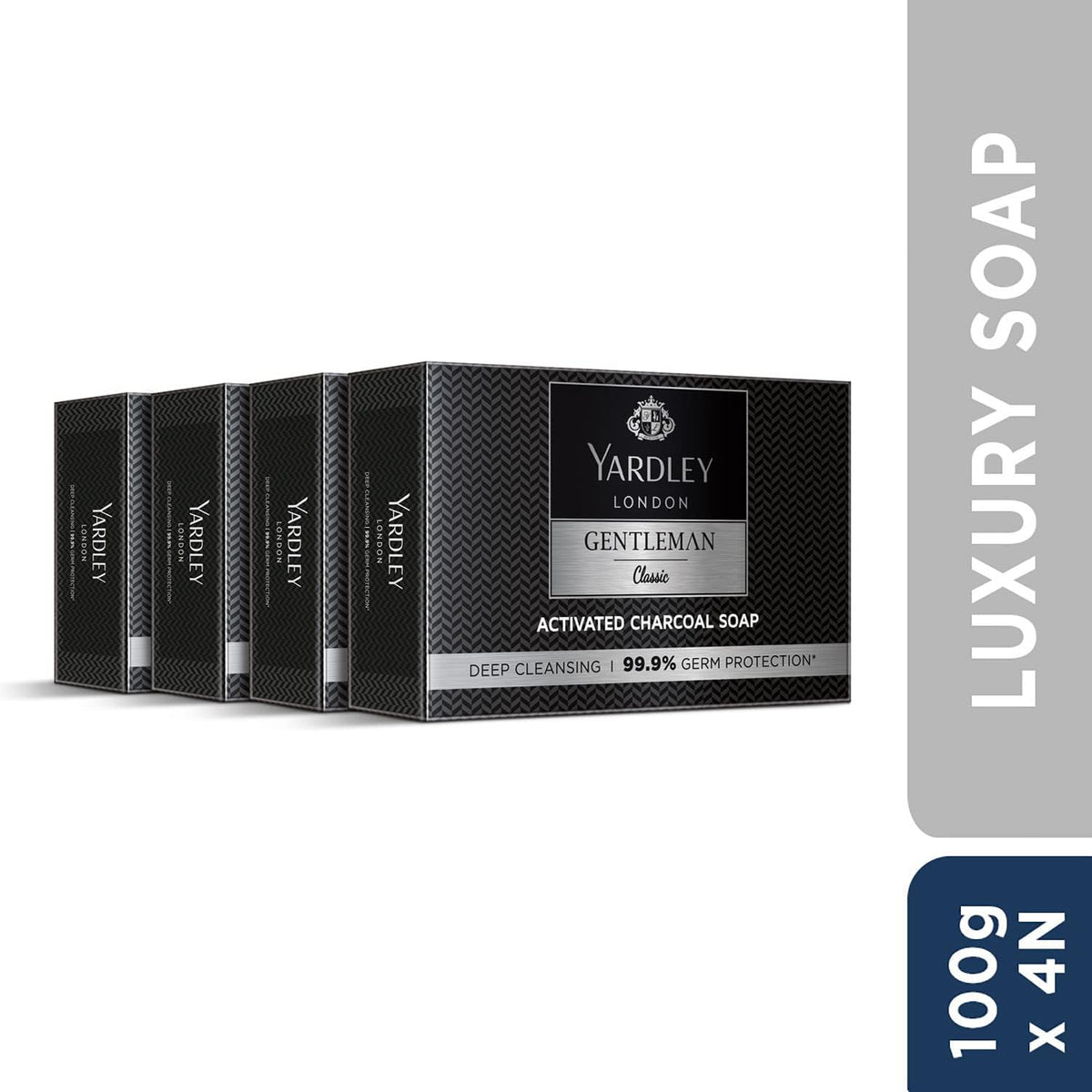 Yardley London Gentleman Classic Activated Charcoal Soap, 100 g (Pack of 4)