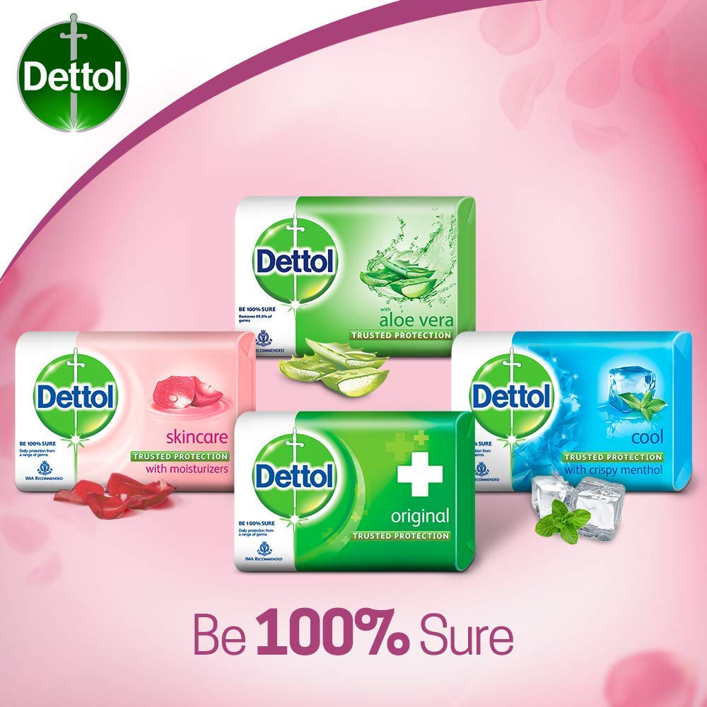 Dettol Skincare Germ Protection Bathing Soap bar, 125gm (Pack of 4)
