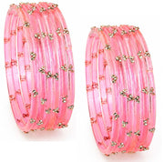 NMII Trending Glass Bangles Set With Zircon Gemstone For Women & Girls | Viral Kanch Ki Chudi | Best Gift For Women | Stylish Chooriyan Collection For Wedding Festive Party - Set Of 12