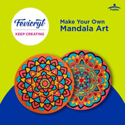 Fevicryl DIY Art of India Mandala Art kit | Acrylic Paints 6 Shades| Set of 2 Round Brushes | 3 Pre-Designed MDF Board | for Artists, Students, Children | Ideal for Festive Gifting