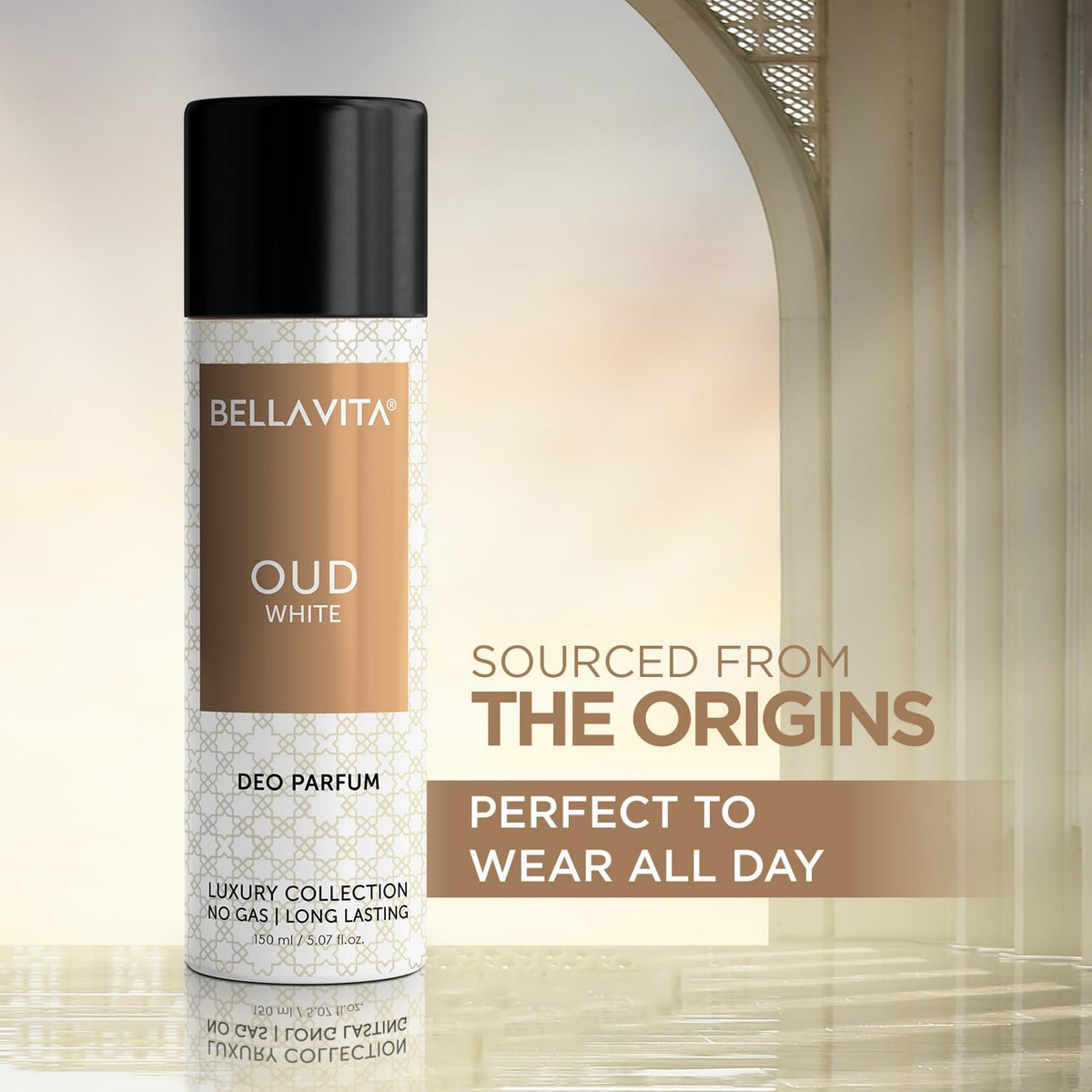 Bella Vita Luxury Oud Combo For Men & Women, Pack Of 2 Premium Long Lasting Fragrance Scent - White Oud Edp 100 Ml & Oud White Body Parfum Deodorant 150 Ml - Sprays For Women