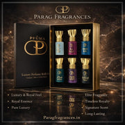 Parag Fragrances 10 in 1 Royal Collection White Oud,Bella Phool, Bramaha Kamal, Hawaii Blue, Kesar Chandan, Hibiscus Musk, Jannat Al firdaus, Himalyan Kasturi, Dehnal Oud & Musk Al Razali