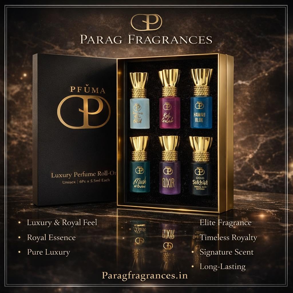 Parag Fragrances 10 in 1 Royal Collection White Oud,Bella Phool, Bramaha Kamal, Hawaii Blue, Kesar Chandan, Hibiscus Musk, Jannat Al firdaus, Himalyan Kasturi, Dehnal Oud & Musk Al Razali