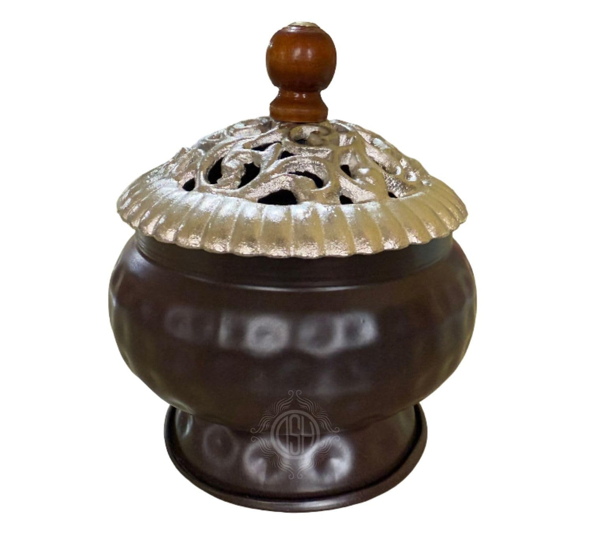 DSH Incense Burner Home Purifying Loban Dhoop Dani Dhuni for Home and Office Kapoor Dani for Puja Sambrani Dhoop Holder. (Suradhuni Silver)