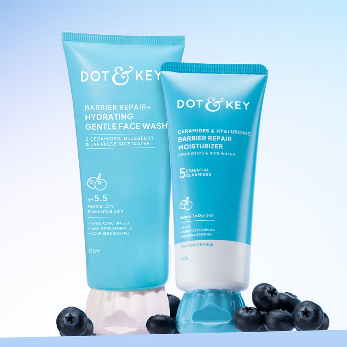 DOT & KEY Barrier Repair Gentle Face Wash 175 ML & Barrier Repair Moisturizer 100g