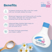 Sebamed Baby Bubble Bath|pH 5.5|With Chamomile|Soap Free|No Tears|200 ml (Pack of 4)
