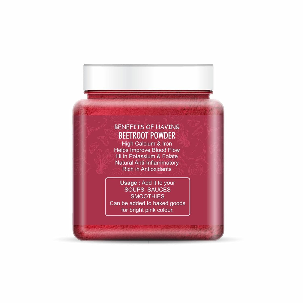 NatureVit Dehydrated Beetroot Powder 1 Kg | Sweet and Earthy | Natural Food Colorant | Additive Free