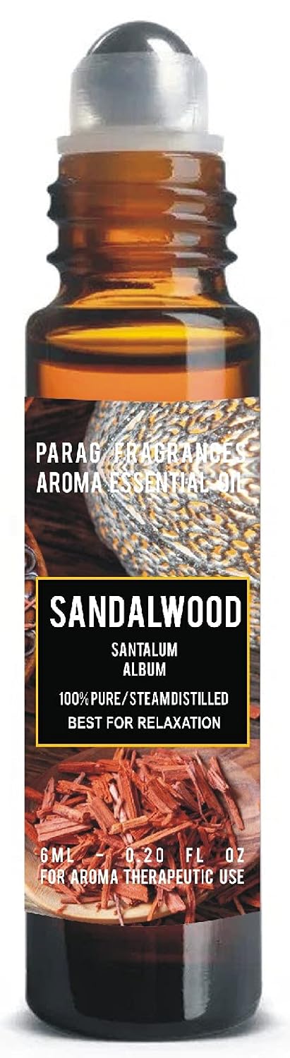 Parag Fragrances Sandalwood Essential Oil / 100% Pure, Natural And Undiluted Oil/Aromatherapy Grade 1 / 6Ml