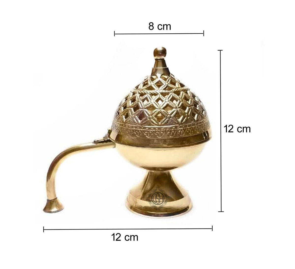 DSH Brass Dhuna Loban Burner Dhoop Dani Pot Bakhoor Holder Incense Holder Burner for Dhoop Stand Aroma Diffuser for Home Office Temple Puja.(Dom-sml)