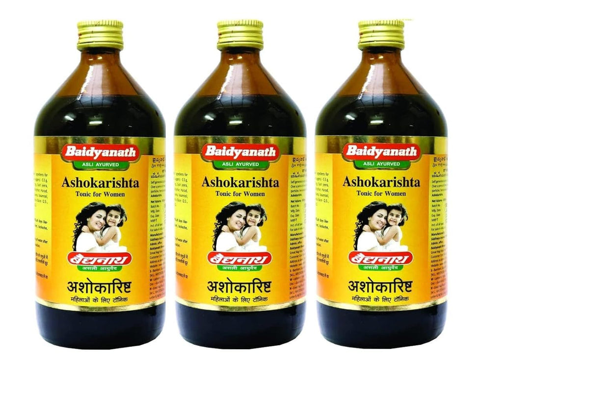 Baidyanath Asli Ayurved Ashokarishta Asava Liquid I Ayurvedic Menstrual Cycle I 450 Ml(Pack Of 3)