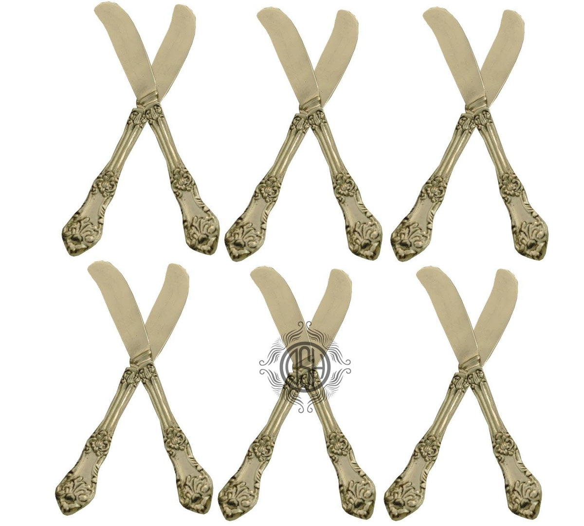 DSH Brass Handcrafted Butter Knife Multifunctional Butter Knife For Cold Butter Grater Cheese Spreader For Home Kitchen Breakfast And Dinner.(BR-KNIFEking-12P)