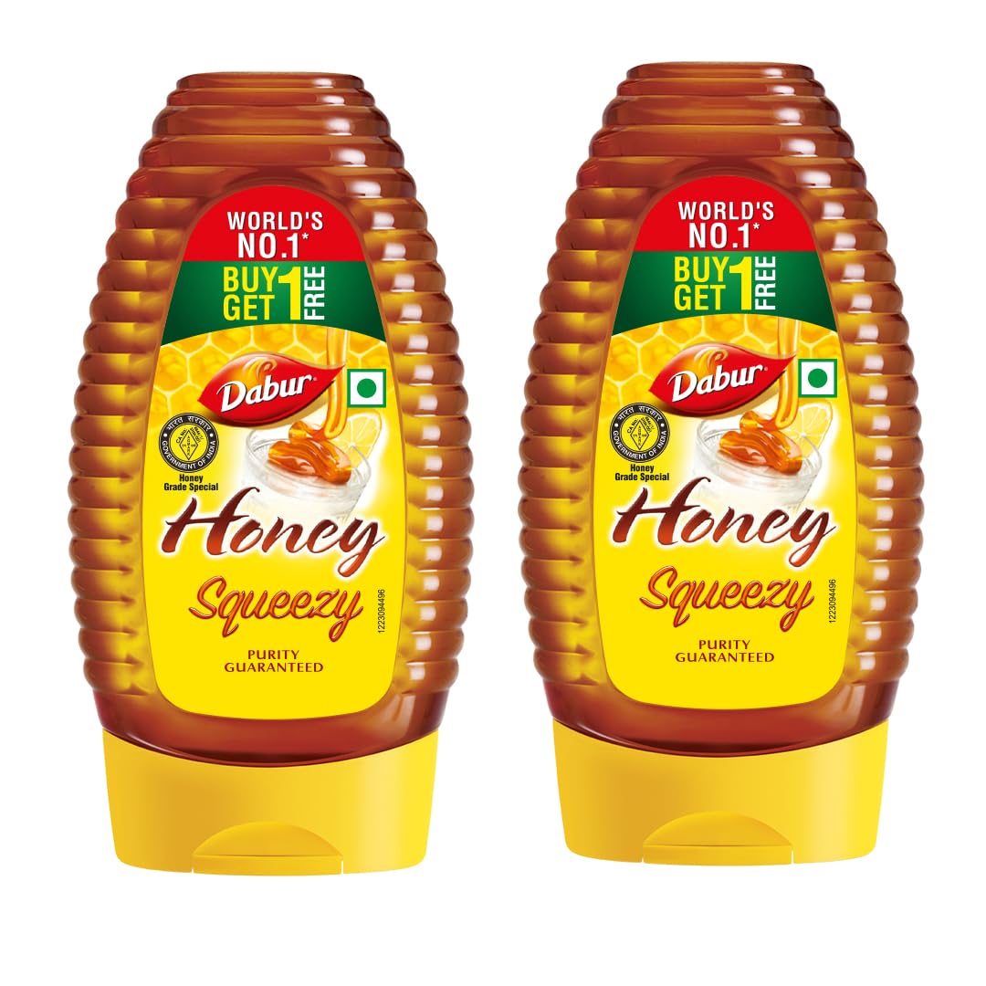 Dabur Honey - 450g (225g x 2) | Pure | World's No.1 Honey Brand with No Sugar Adulteration | For Fitness & Health | Natural Immunity Booster | Rich in Antioxidants & Minerals