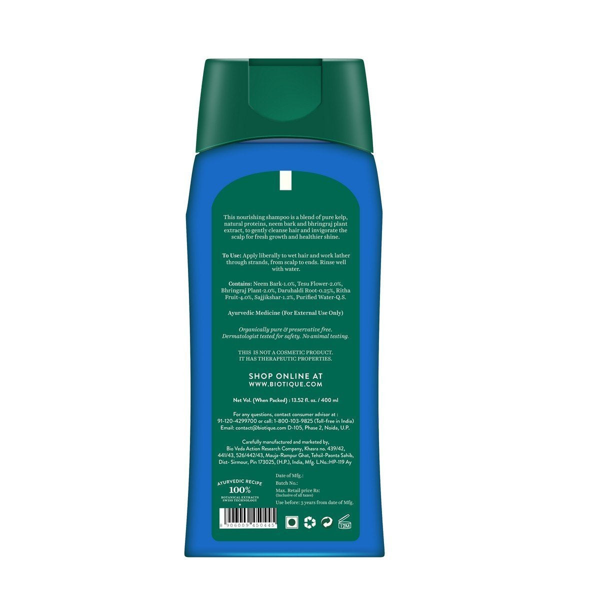 Biotique Bio Kelp Fresh Growth Protein Shampoo 400Ml (Pack Of 2), 508 Grams