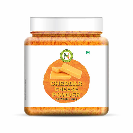 NatureVit Cheddar Cheese Powder, 250g | Cheddar Cheese Powder For Popcorn | Pizza Masala Powder | French Fries & Pasta Masala | Vegan Cheese Powder | Cheese Powder For Makhana