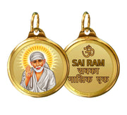 DIVINITI 24K Gold Plated Double-Sided Religious Pendant with Premium Gift Box, Spiritual Locket for Men & Women, Devotional Jewellery for Gifting & Everyday Wear | Sai Baba & Om