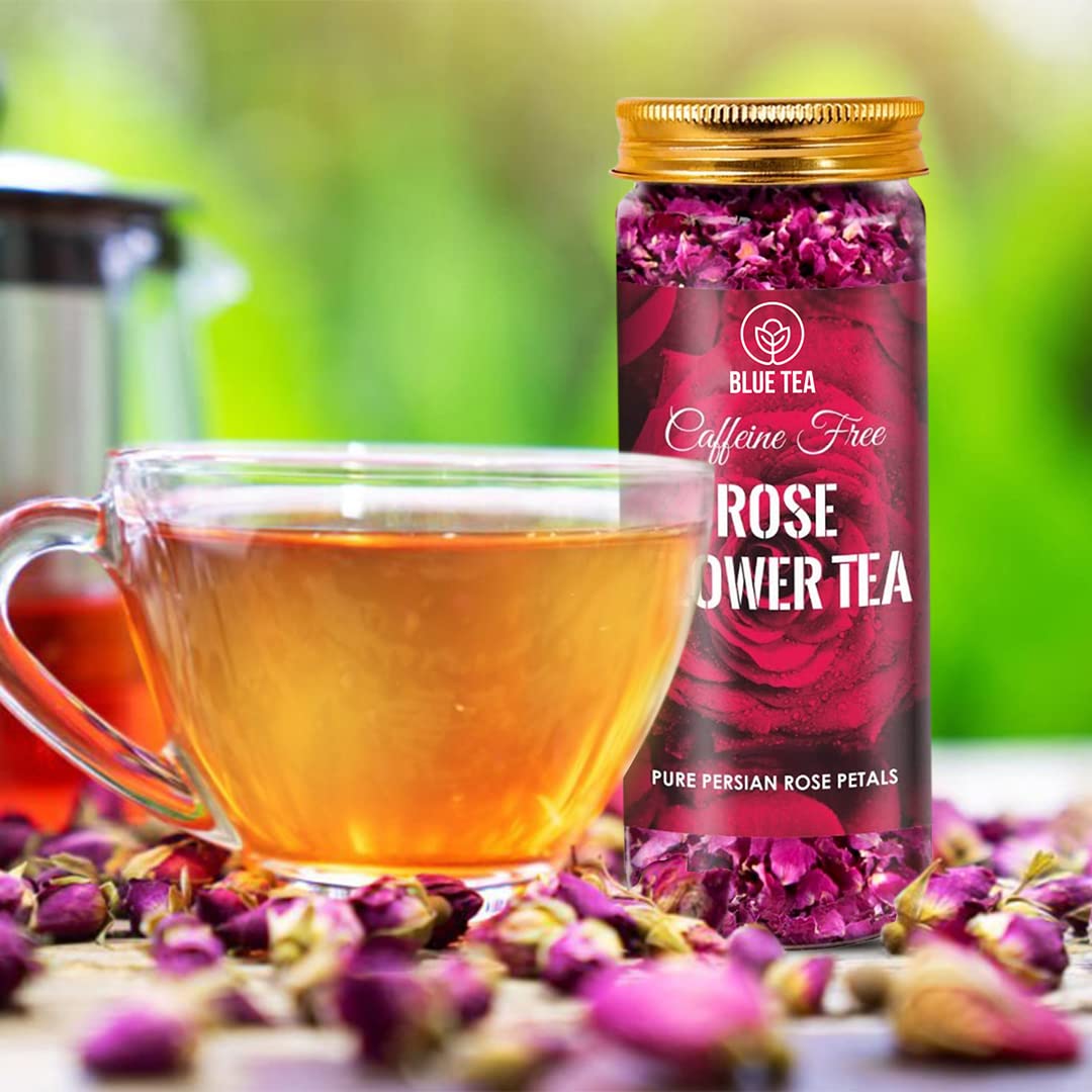 BLUE TEA - Combo Pack - Butterfly Pea Flower Tea (30g - 30 Cups) + Rose Tea (25g - 25 Cups) | DETOX TEA | Vitamin-C Rich - Caffeine Free - Natural Ingredients | Flower Based | Herbal Tea | Pet Jar