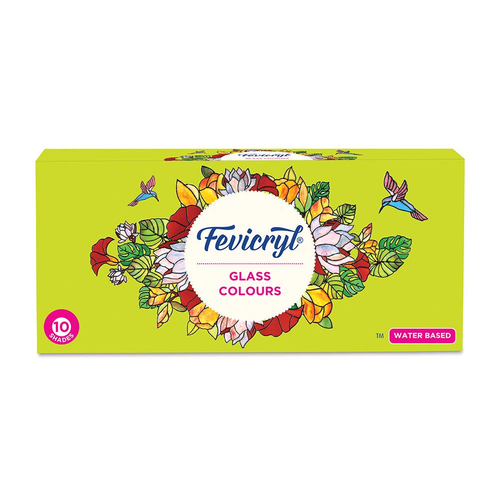Fevicryl Glass Color kit 1: Glass color + Acrylic Colors
