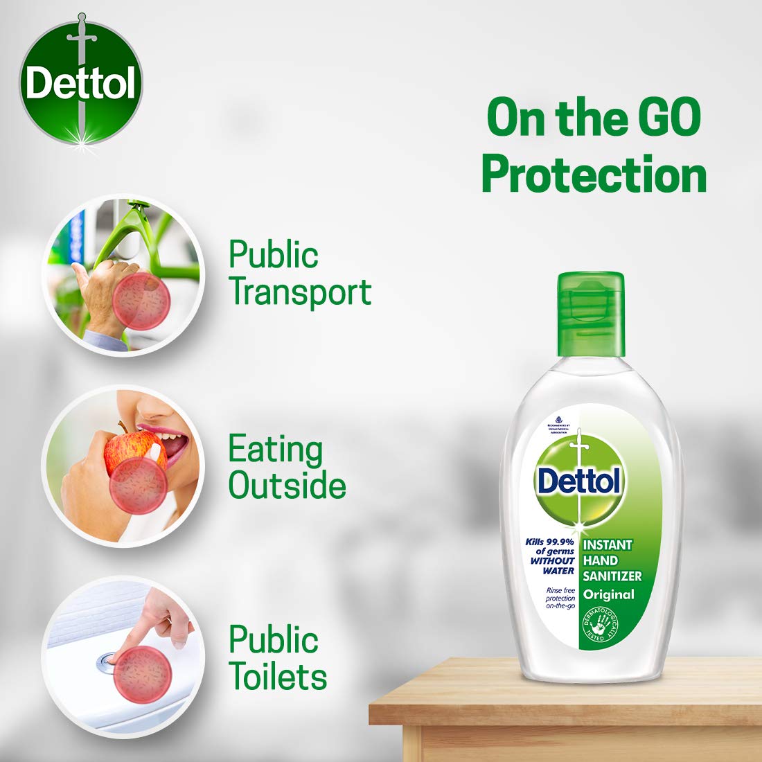 Dettol Instant Hand Sanitizer - 50 ml (Pack of 2)