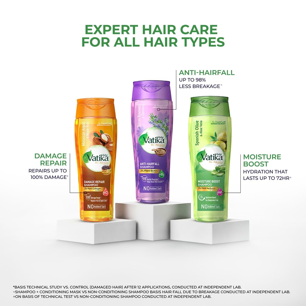 Dabur Vatika Bio-Infusions Moisture Boost Shampoo | Spanish Olive & Aloe Vera | 2% Plant Hyaluron + Hyaluronic Acid | 72 Hrs Hydration Boost | Deep Moisture & Natural Shine | No Added Salt | For Dry & Dehydrated Hair