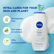 NIVEA Crème Soft 250ml Body Wash| Shower Gel with Natural Almond Oil|Clean, Healthy & Moisturized Skin|Microplastic Free