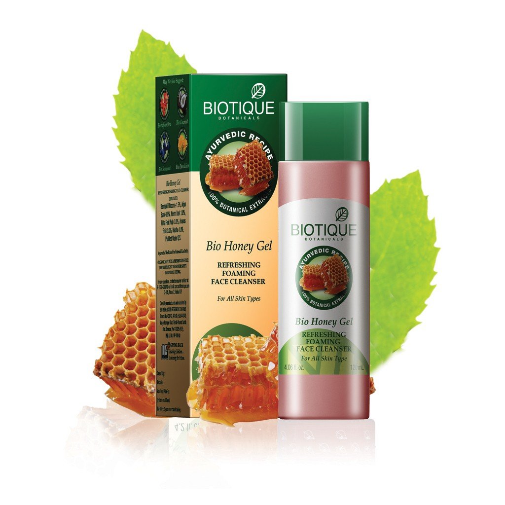 Biotique Bio Honey Gel Refreshing Foaming Face Cleanser, 120ml (Pack of 2)