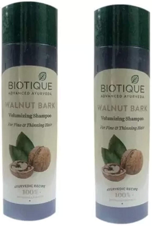Biotique Bio Walnut Bark Volumizing Shampoo for Fine & Thinning Hair, 190 ml (Pack of 2)
