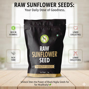 NatureVit Sunflower Seeds 1 Kg | Raw & Natural Super Seeds for Eating | Protein-Rich Healthy Snack | Ideal for Weight Loss & Diet Food
