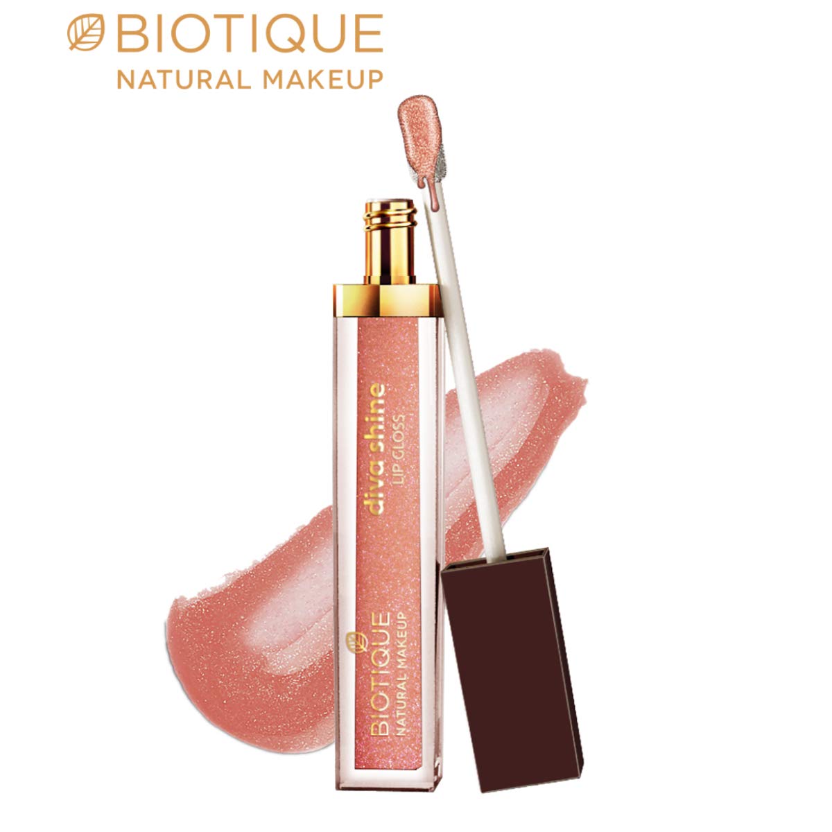 Biotique Natural Makeup Diva Shine Lip Gloss, Summer Cocktail Brown (Pack of 2)