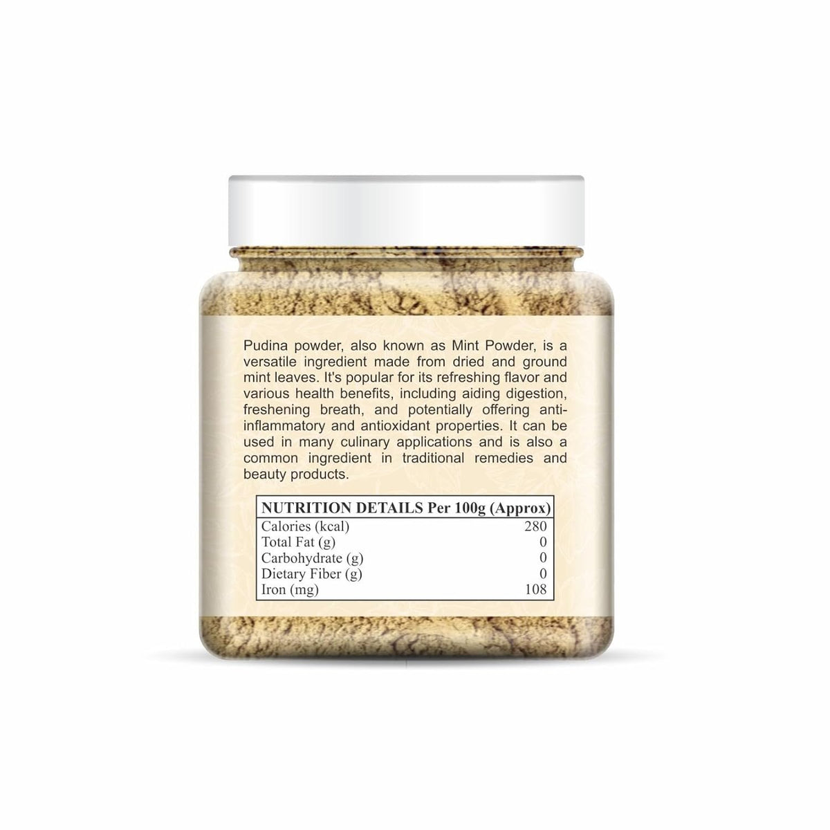 NatureVit Pudina Powder for Cooking 500gm [250g x 2 Jar] | Dried Mint Leaf Powder | Natural Flavor Enhancer | Refreshing & Aromatic | Ideal for Chutneys, Raitas, Masala Mixes