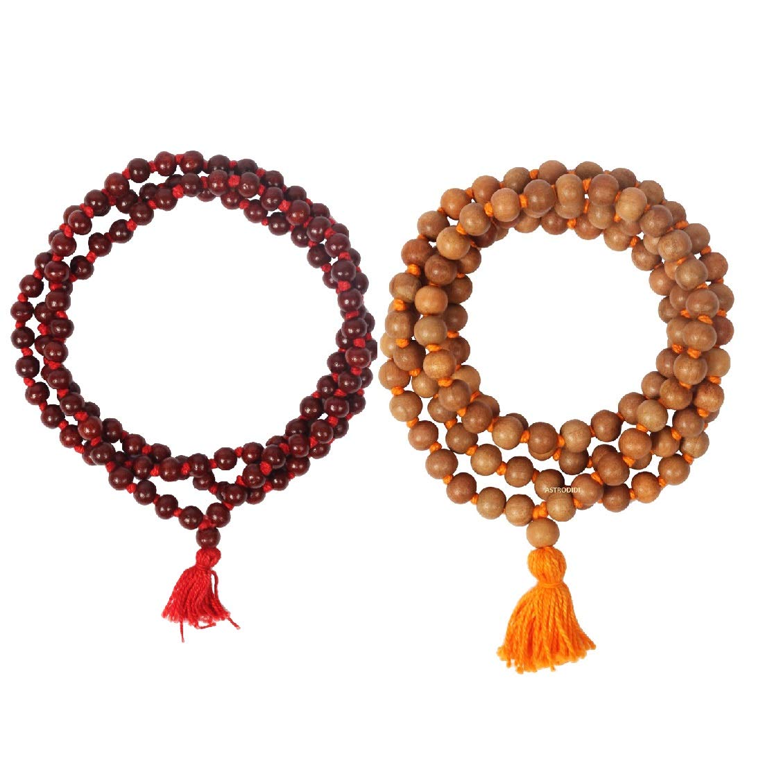 ASTRODIDI White and Red Sandalwood Chandan Mala Safed Lal Rosary For Wearing and Jaap Chanting