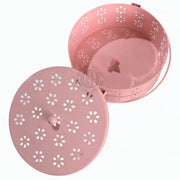 DSH Metal Mosquito Coil Holder with Lid & Handle Ash Catcher Stand for Mosquito Coil Indoor Outdoor Safe Use (Pink)