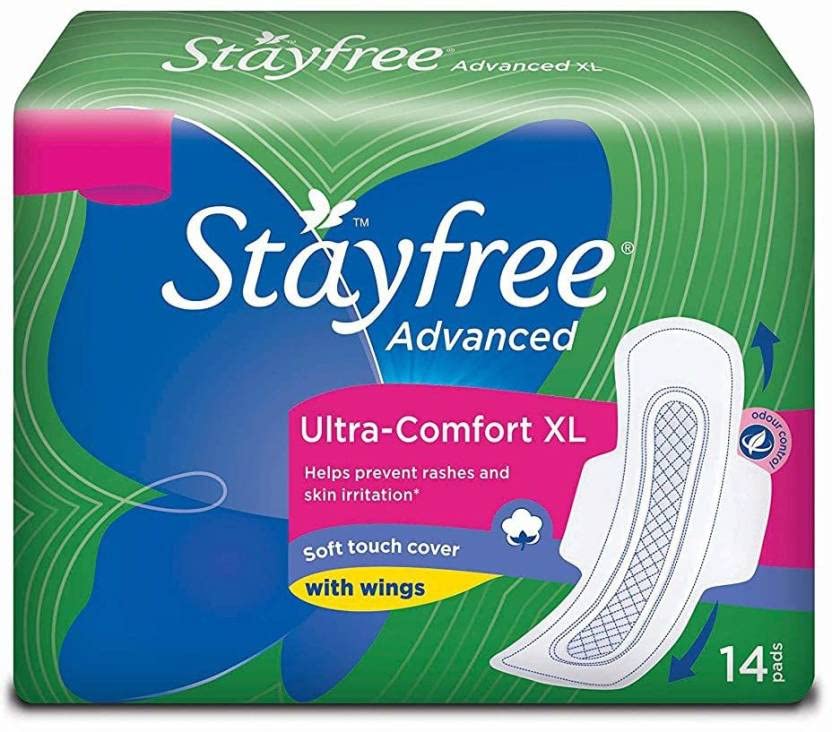STAYFREE Advance Ultra-Comfort XL With Wings 14+14+14 Count Pack Of Sanitary Pad (Pack of 42)