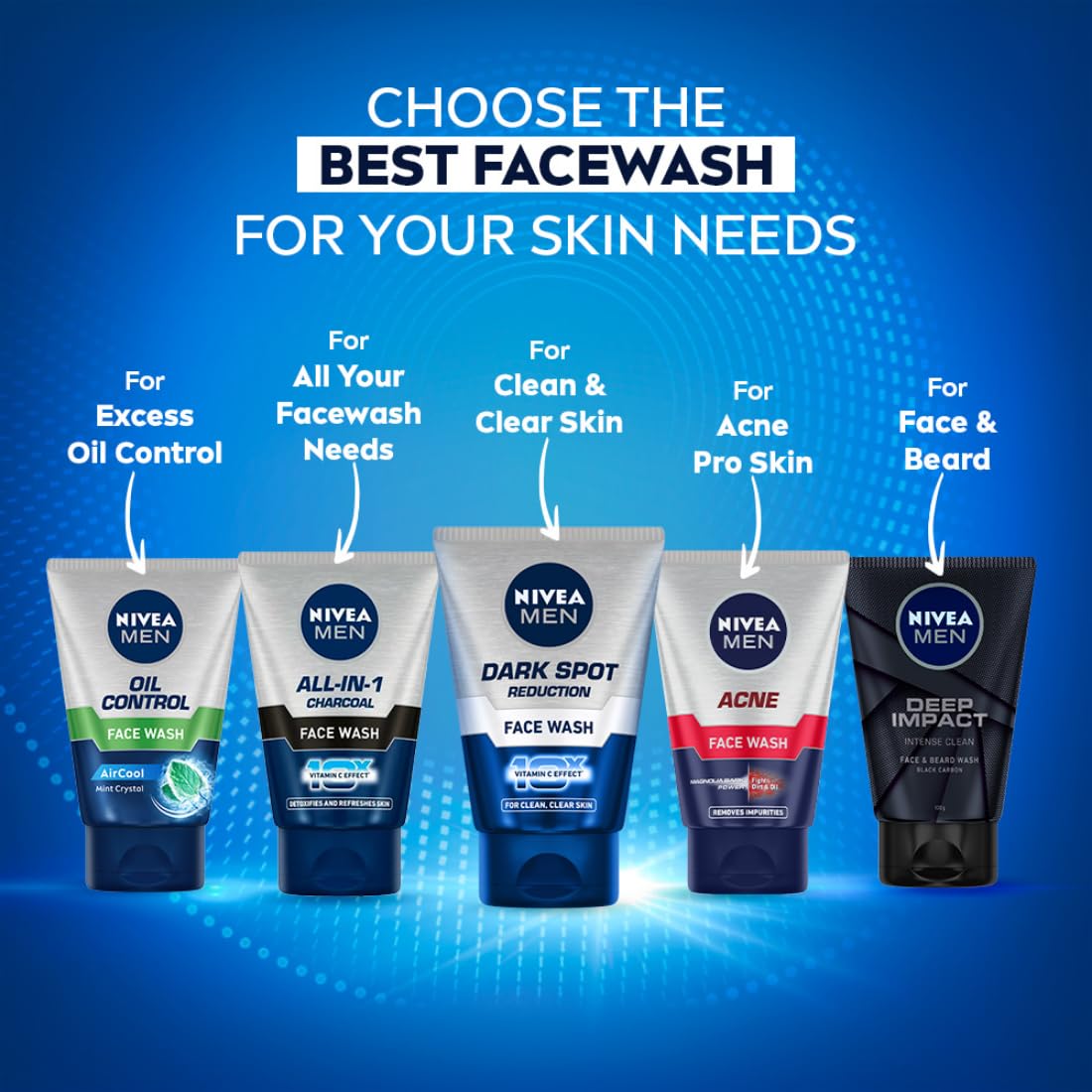 NIVEA MEN Acne Control Face Wash 50 g | With Magnolia Bark Extracts for 12 Hr Oil Control in Summer | Fights Dirt and Oil | For Oily Skin