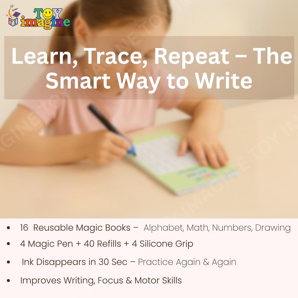 Toy Imagine Sank Magic Practice Copy Book Set for Kids, 4 Pack