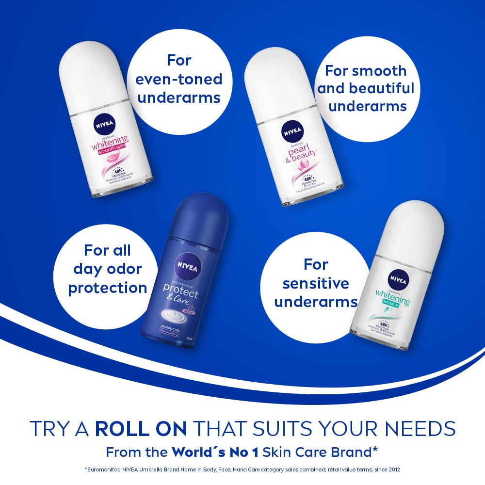 NIVEA Deodorant Roll On, Fresh Natural for Unisex, 50ml (Pack of 2)