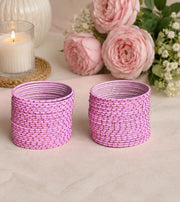 NMII Stylish Metal Base Metal with Polka Dots Glossy Finished Bangle Set For Women and Girls