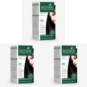 Biotique Herbcolor Conditioning Hair Colour l Ammonia Free Hair Color l 9 Organic Herbal Extracts l Natural and Healthy Shine l 50g + 110ml| Darkest Brown 3N (Pack of 3)