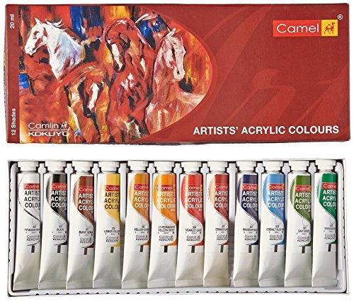 Camel Acrylic Color Box - 20Ml Tubes, 12 Shades by Camel