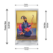 DIVINITI 24K Gold Plated Religious Car Dashboard Frame | Premium God Idol Frame for Car, Home Mandir & Office Table | Spiritual Gift, Decorative Showpiece | Guru Gobind Singh