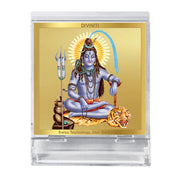 DIVINITI 24K Gold Plated Religious Car Dashboard Frame | Premium God Idol Frame for Car, Home Mandir & Office Table | Spiritual Gift, Decorative Showpiece | Shiva