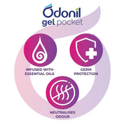 Odonil Gel Pocket Mix - 60g (10g x 6) | Assorted pack of 3 new fragrances | Infused with Essential Oils | Germ Protection | Lasts Up to 30 days | Air Freshener for Bathroom, Toilet, Home & Office